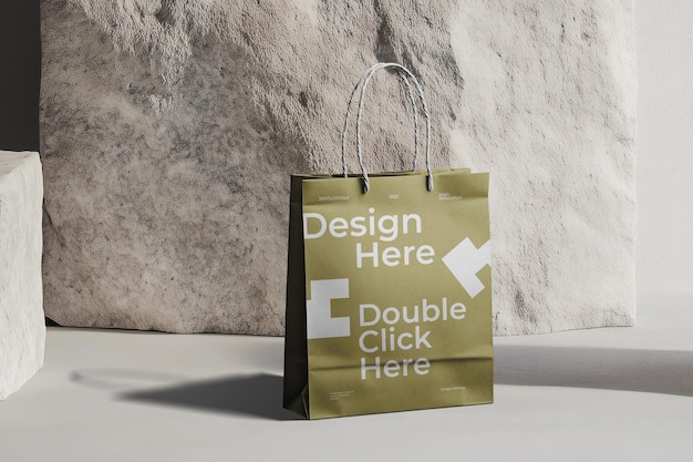 Maqueta del bolso de compras de papel