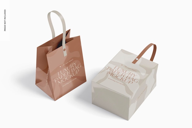 Maqueta de Bolsos Pequeños con Asa, De Pie y Caídos