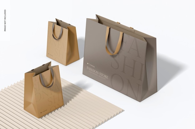 Maqueta de bolsos de tienda de moda