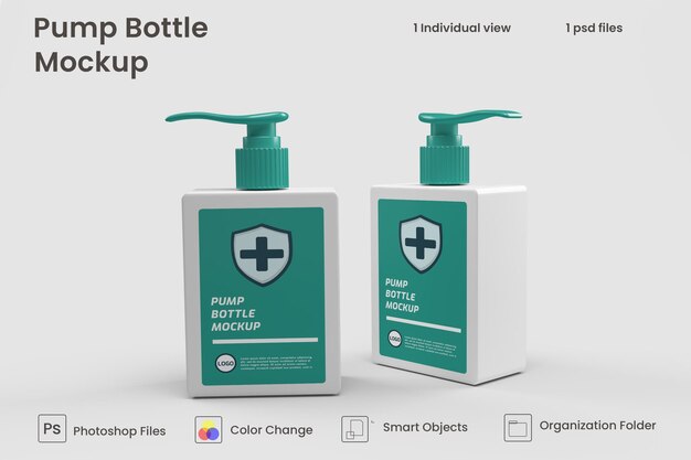Maqueta de bomba de botella de plástico realista Premium Psd