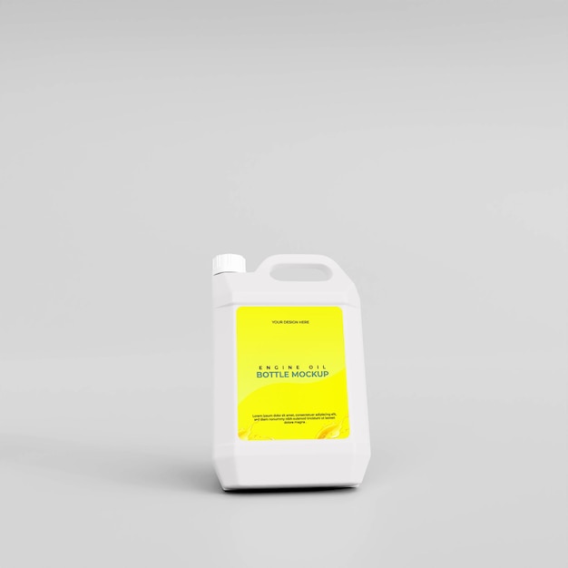 Maqueta de botella de aceite eingine realista 3d