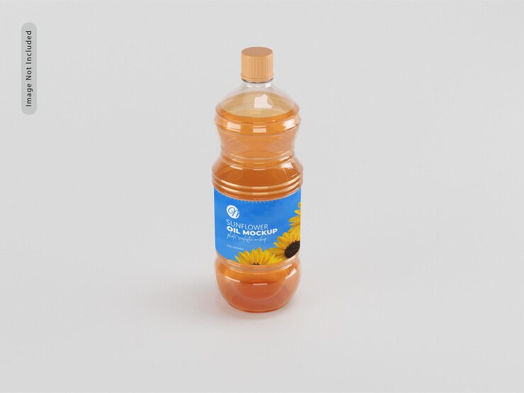 Maqueta de botella de aceite de girasol