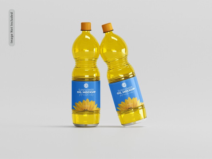 Maqueta de botella de aceite de girasol