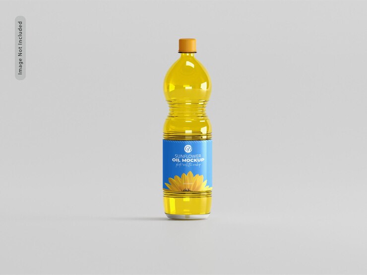 Maqueta de botella de aceite de girasol