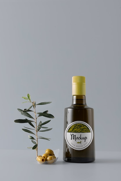 PSD maqueta de botella de aceite de oliva
