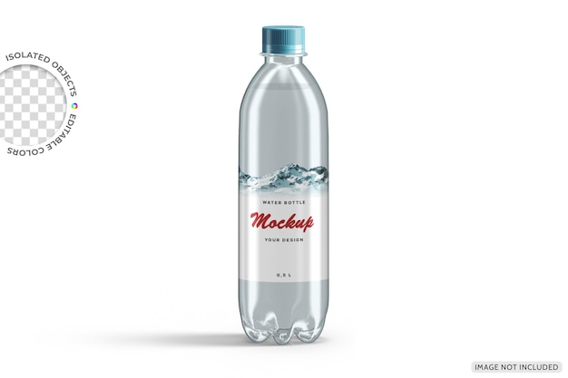 Maqueta de botella de agua aislada