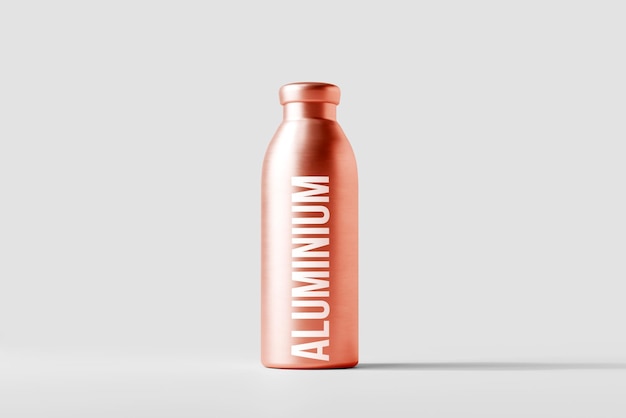 Maqueta de botella de agua de aluminio