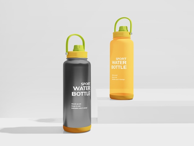 Maqueta de botella de agua deportiva