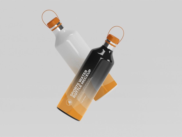 Maqueta de botella de agua deportiva
