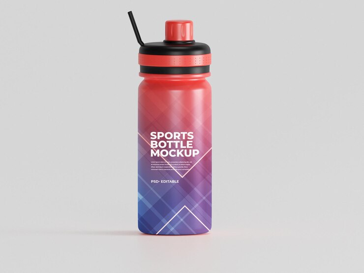 Maqueta de botella de agua deportiva