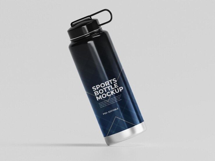 Maqueta de botella de agua deportiva