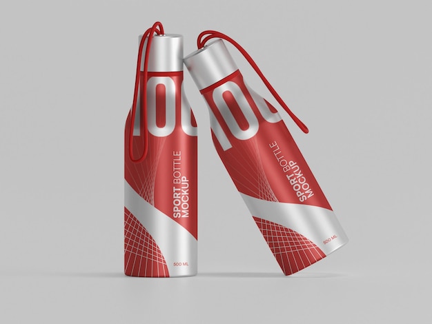 Maqueta de botella de agua deportiva