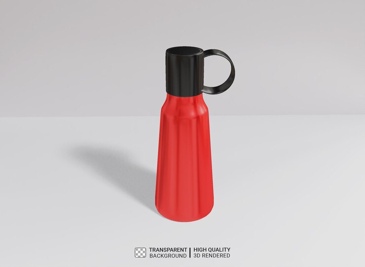 PSD maqueta de botella de agua de plástico renderizada en 3d