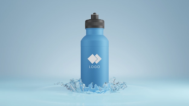 Maqueta de botella de agua de plástico