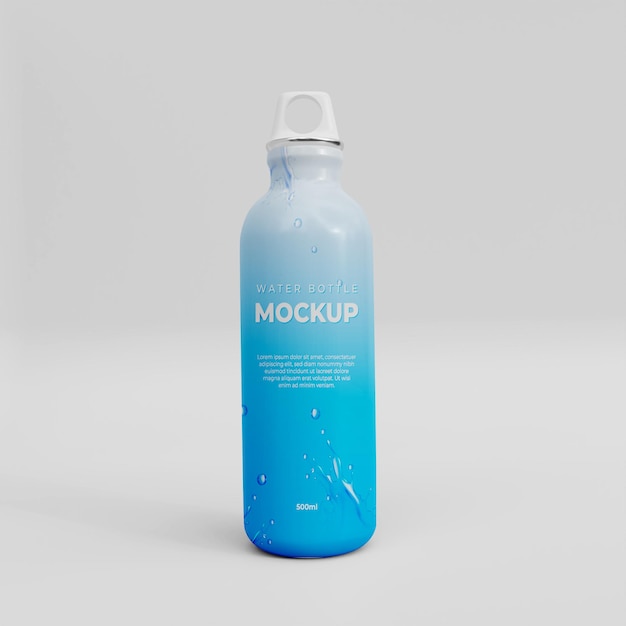 Maqueta de botella de agua realista 3d o botella de agua