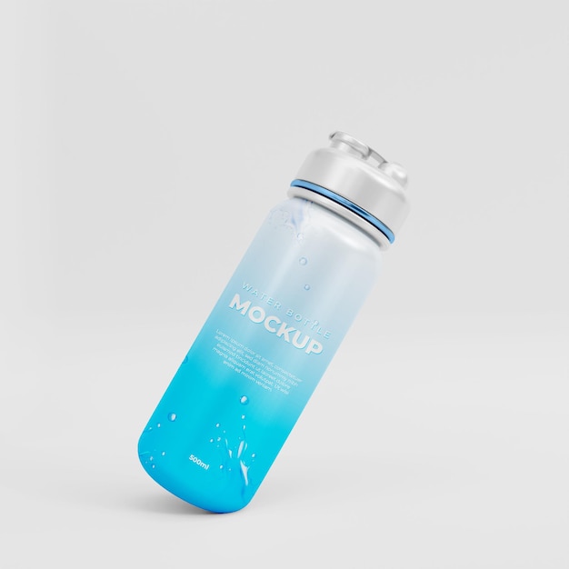 Maqueta de botella de agua realista 3D o botella de agua