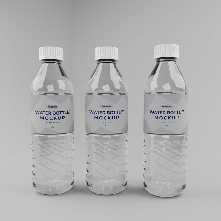 PSD maqueta de botella de agua realista 3d