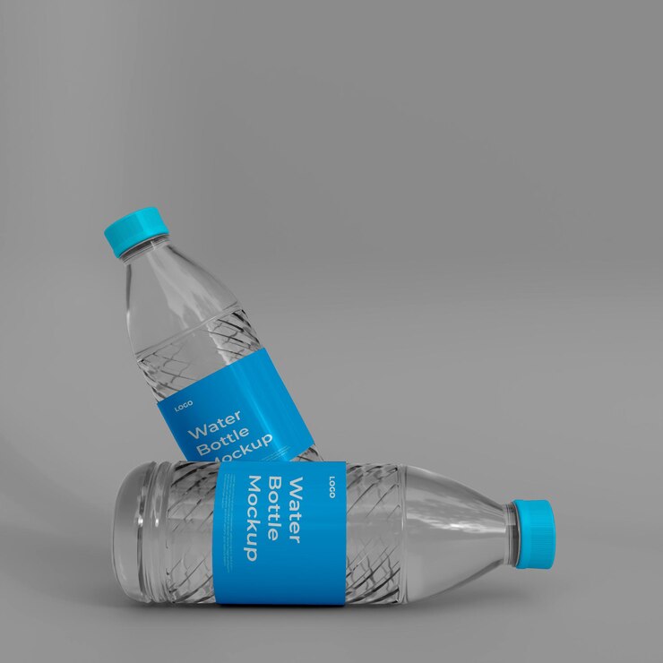 Maqueta de botella de agua realista 3d