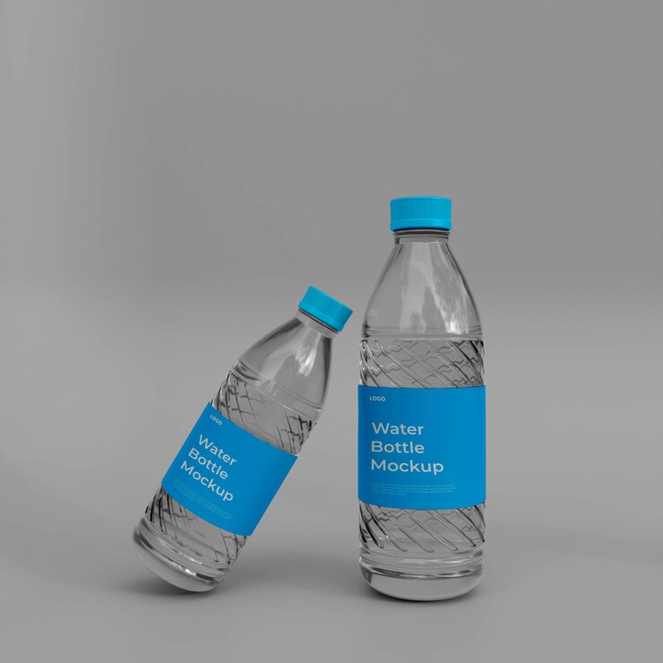 Maqueta de botella de agua realista 3d