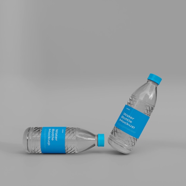 Maqueta de botella de agua realista 3d