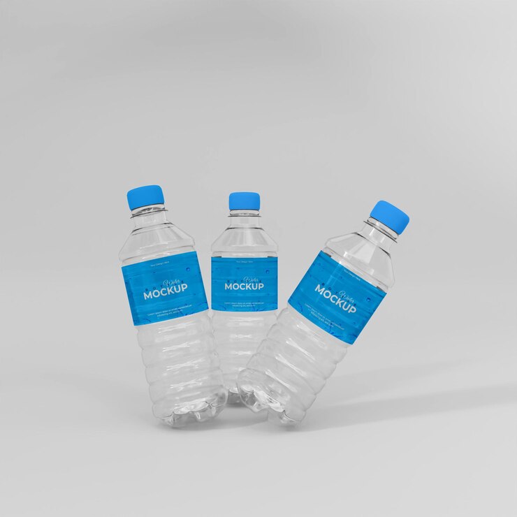 Maqueta de botella de agua realista 3d