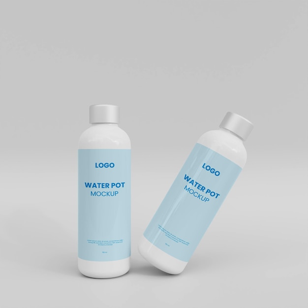 Maqueta de botella de agua realista 3D