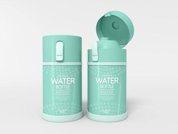 Maqueta de botella de agua termal