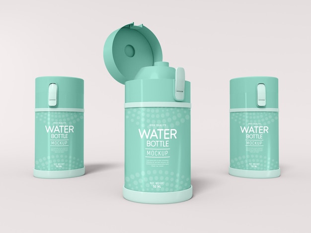 Maqueta de botella de agua termal