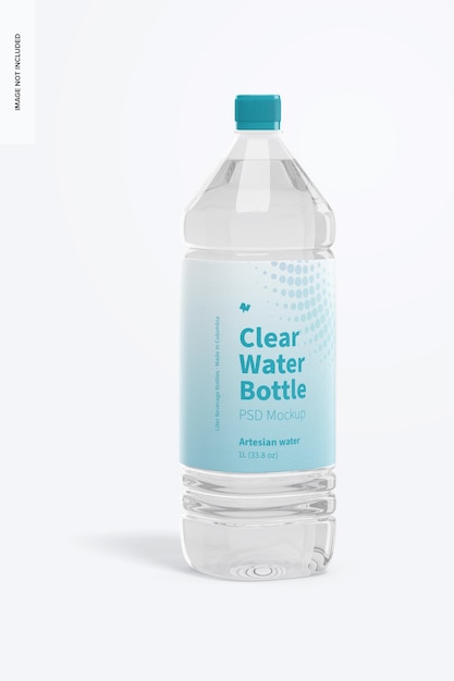 Maqueta de botella de agua transparente de 1L