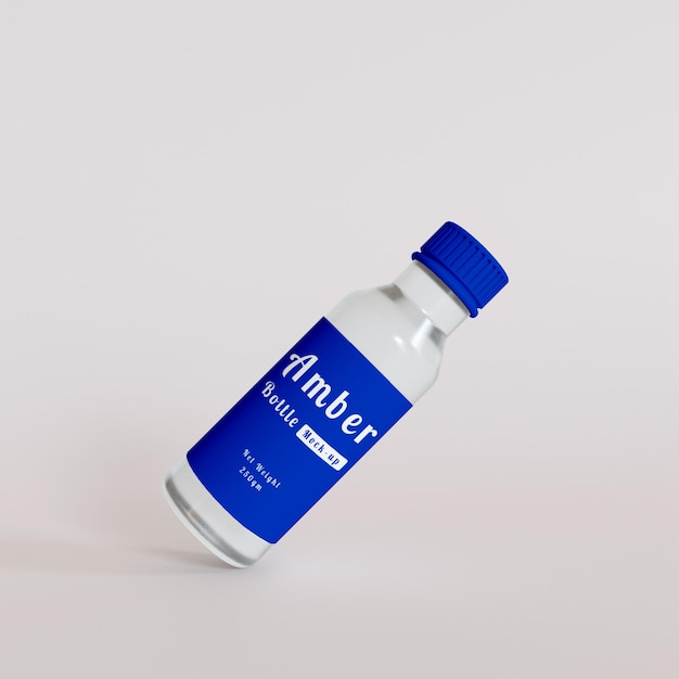 Maqueta de botella ámbar