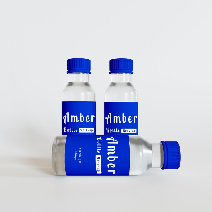 Maqueta de botella ámbar