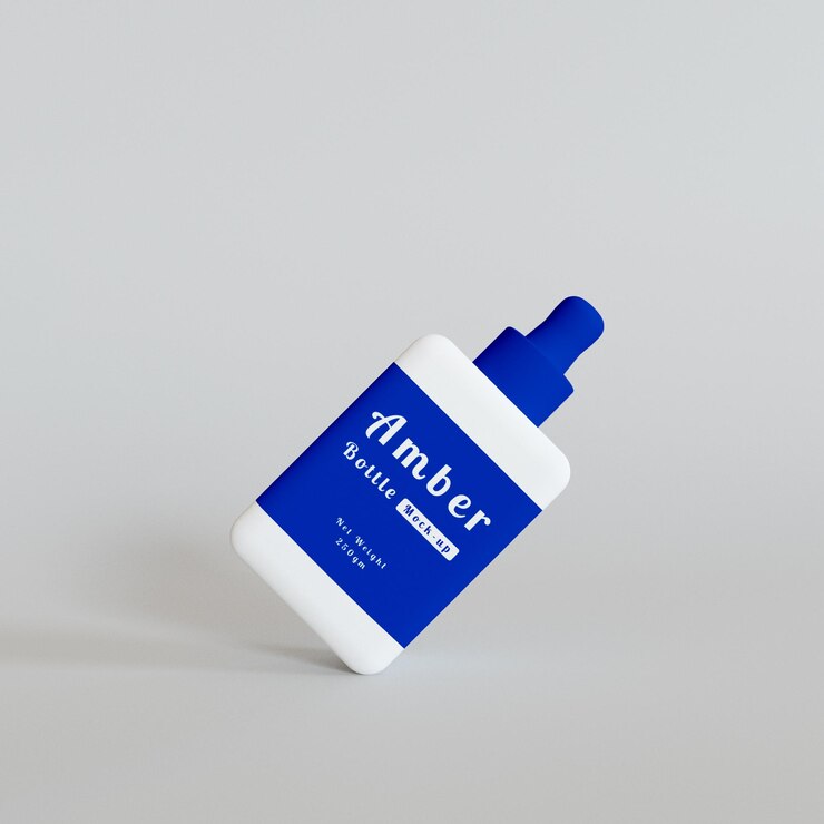Maqueta de botella ámbar