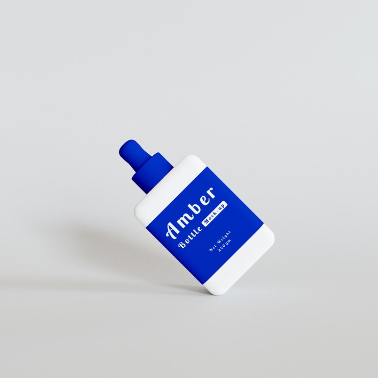 Maqueta de botella ámbar