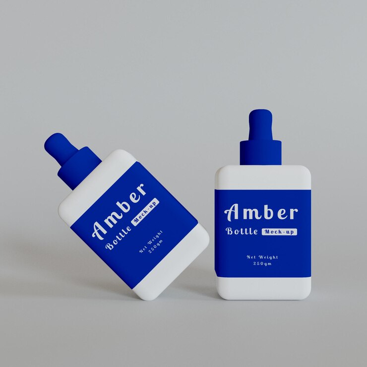 Maqueta de botella ámbar