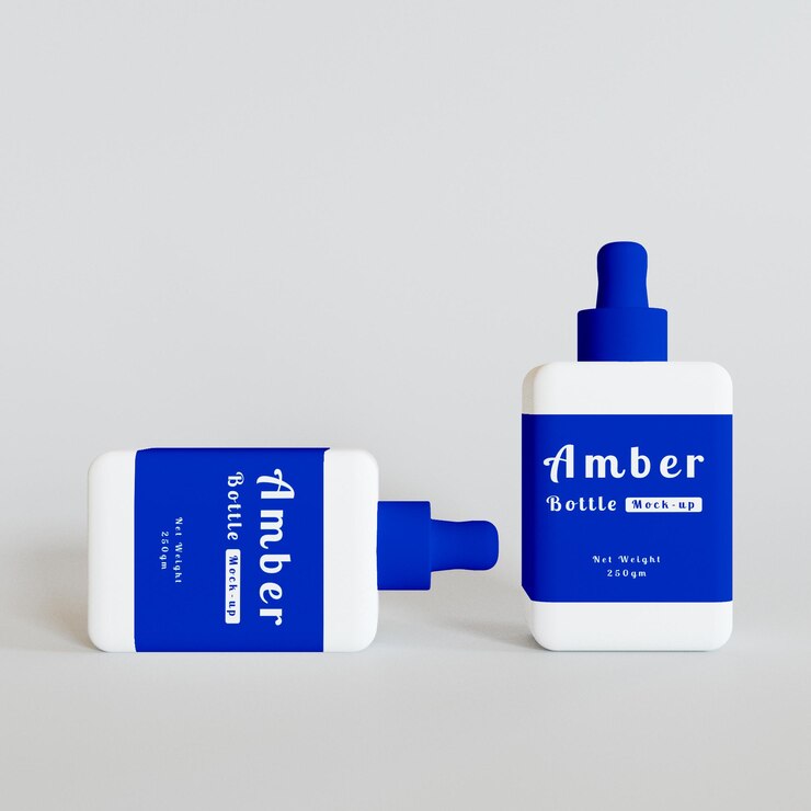 Maqueta de botella ámbar