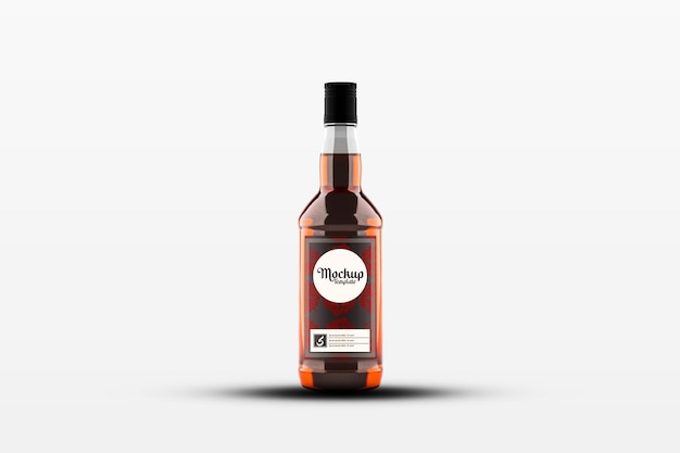 Maqueta de botella de bebida de vidrio de refresco