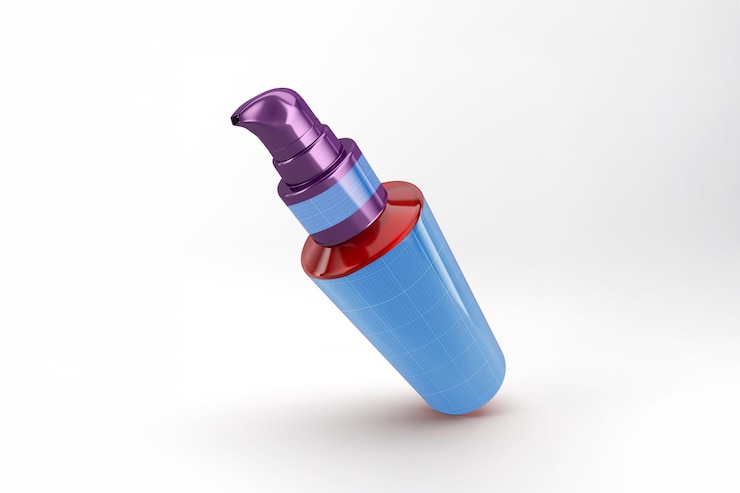 PSD maqueta de botella de bomba cosmética