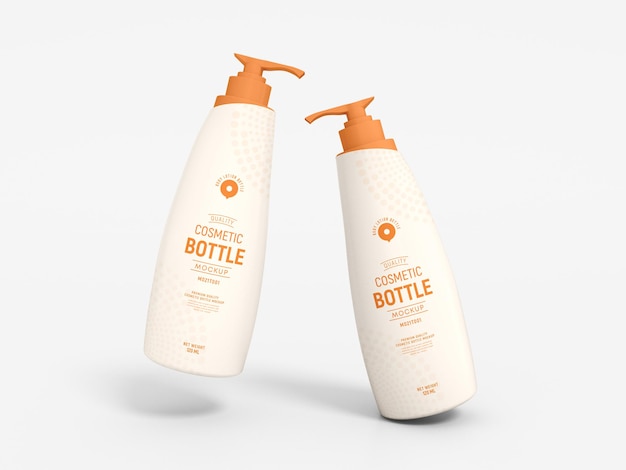 Maqueta de botella de bomba cosmética