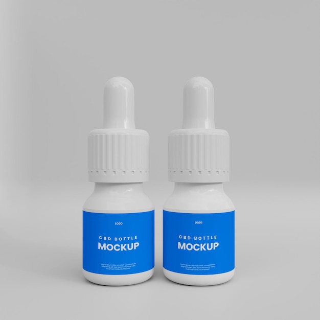 Maqueta de botella de CBD realista en 3D