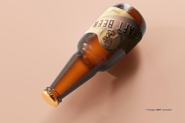 PSD maqueta de botella de cerveza fría