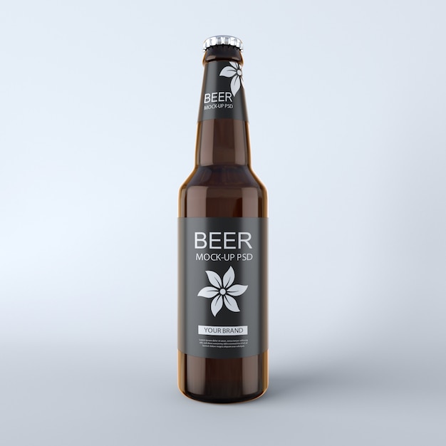PSD maqueta de botella de cerveza