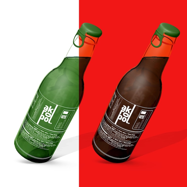 PSD maqueta de botella de cerveza