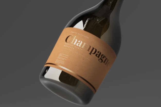 Maqueta de botella de Champagne