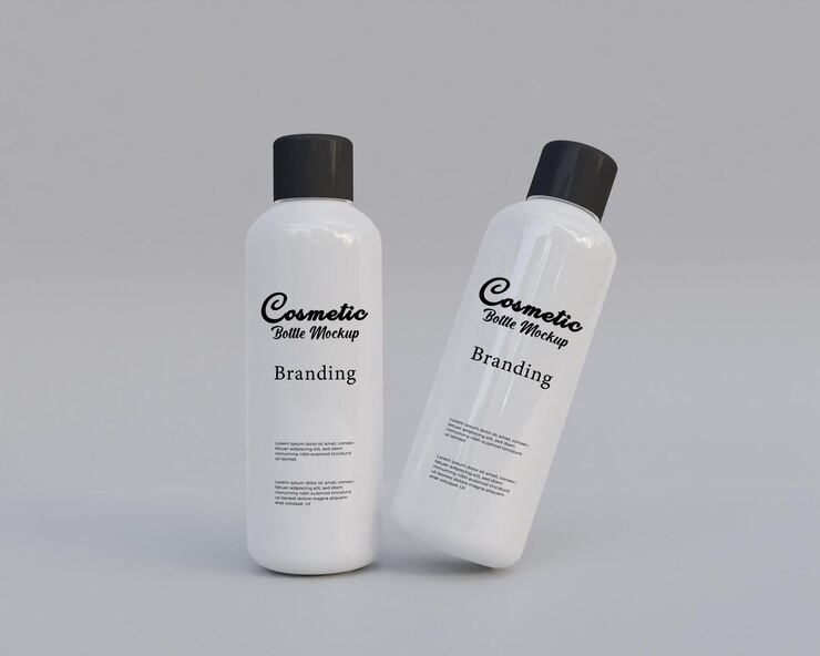 Maqueta de botella de champú cosmético
