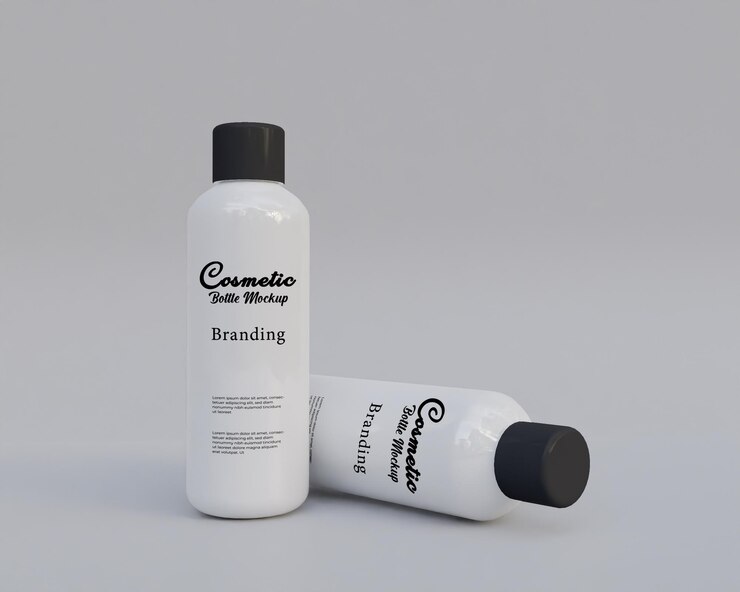 Maqueta de botella de champú cosmético