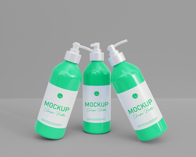 Maqueta de botella de champú o maqueta de diseño de cosméticos