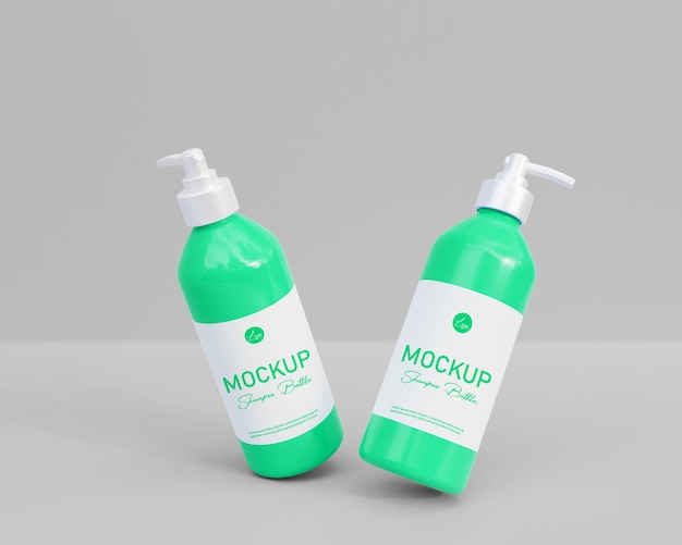 Maqueta de botella de champú o maqueta de diseño de cosméticos