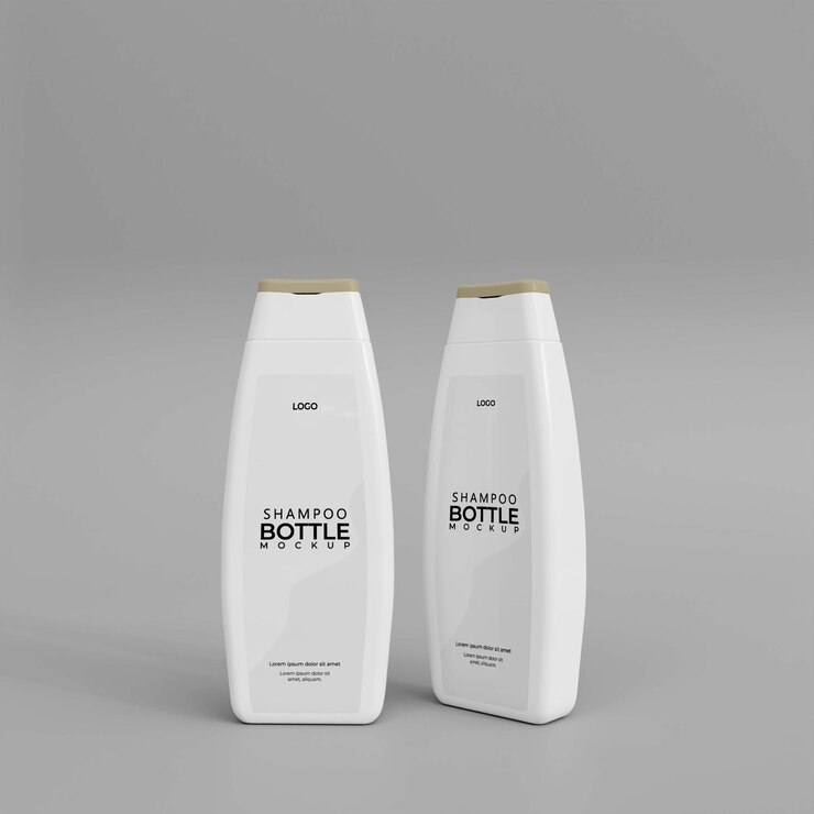 Maqueta de botella de champú realista 3d