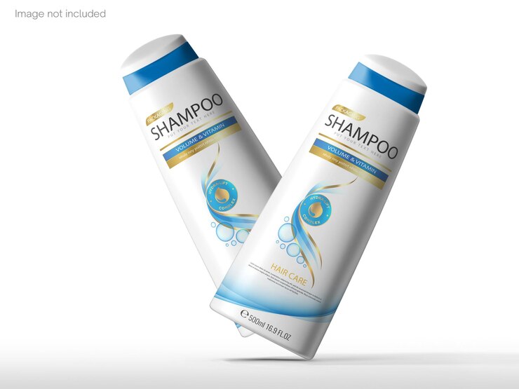 PSD maqueta de botella de champú