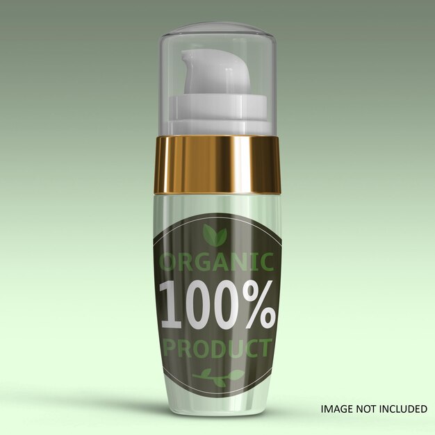 Maqueta de botella de cosméticos sin aire para el diseño de su producto